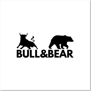 The Bull & Bear Artwork 3 (Black) Posters and Art